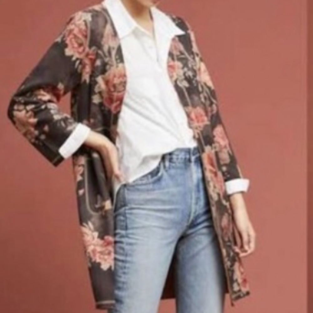 Floral duster with pockets